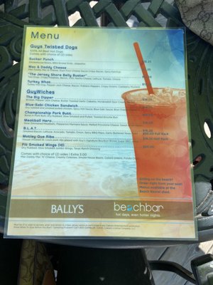 Menu photo 3 Bally's Bikini Beach Bar Atlantic City, NJ