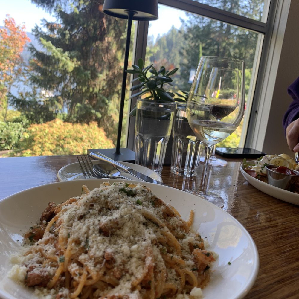 Spicy Spaghetti with lots of extra cheese at Arms Reach Bistro Spicy Spaghetti with lots of extra cheese at Arms Reach Bistro