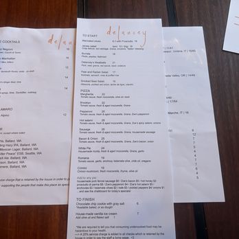 Delancey - Menu - Pizza Near Me - Seattle, Washington