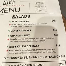salad menu salad menu