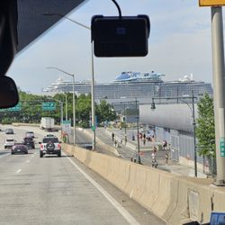 Michael's Limousine & Bus Lines - The ship in port in NYC.