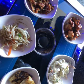 Central BBQ House - Four appetizers plates that come with the dinner - Korean Near Me - Phoenix, Arizona