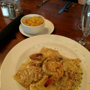 Winewood - Lobster shrimp ravioli with a side of saffron risotto - New American Near Me - Grapevine, Texas Winewood - Lobster shrimp ravioli with a side of saffron risotto - New American Near Me - Grapevine, Texas