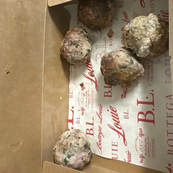 Bottega Louie - Meatballs Marinara to go. Marinara sauce was on the side - Italian Near Me - Los Angeles, California Bottega Louie - Meatballs Marinara to go. Marinara sauce was on the side - Italian Near Me - Los Angeles, California