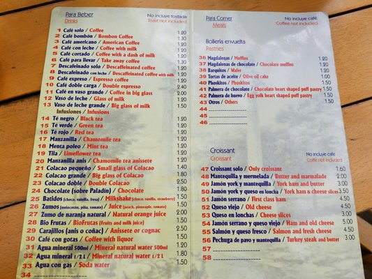 Menu photo 2 Las Columnas Seville, SE