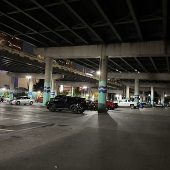 Downtown Aquarium - Parking lot at night - Seafood Near Me - Houston, Texas Downtown Aquarium - Parking lot at night - Seafood Near Me - Houston, Texas