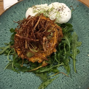 Threefold Cafe - Corn fritters (gluten free) - Breakfast & Brunch Near Me - Coral Gables, Florida Threefold Cafe - Corn fritters (gluten free) - Breakfast & Brunch Near Me - Coral Gables, Florida