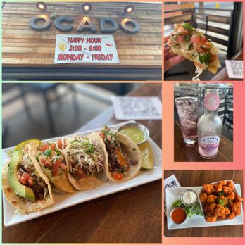 Ocado Restaurant - All four of the different O'CADO taco options, Crispy Buffalo Cauliflower, and Fentimans Rose Lemonade. - Vegan Near Me - Sherman Oaks, California Ocado Restaurant - All four of the different O'CADO taco options, Crispy Buffalo Cauliflower, and Fentimans Rose Lemonade. - Vegan Near Me - Sherman Oaks, California