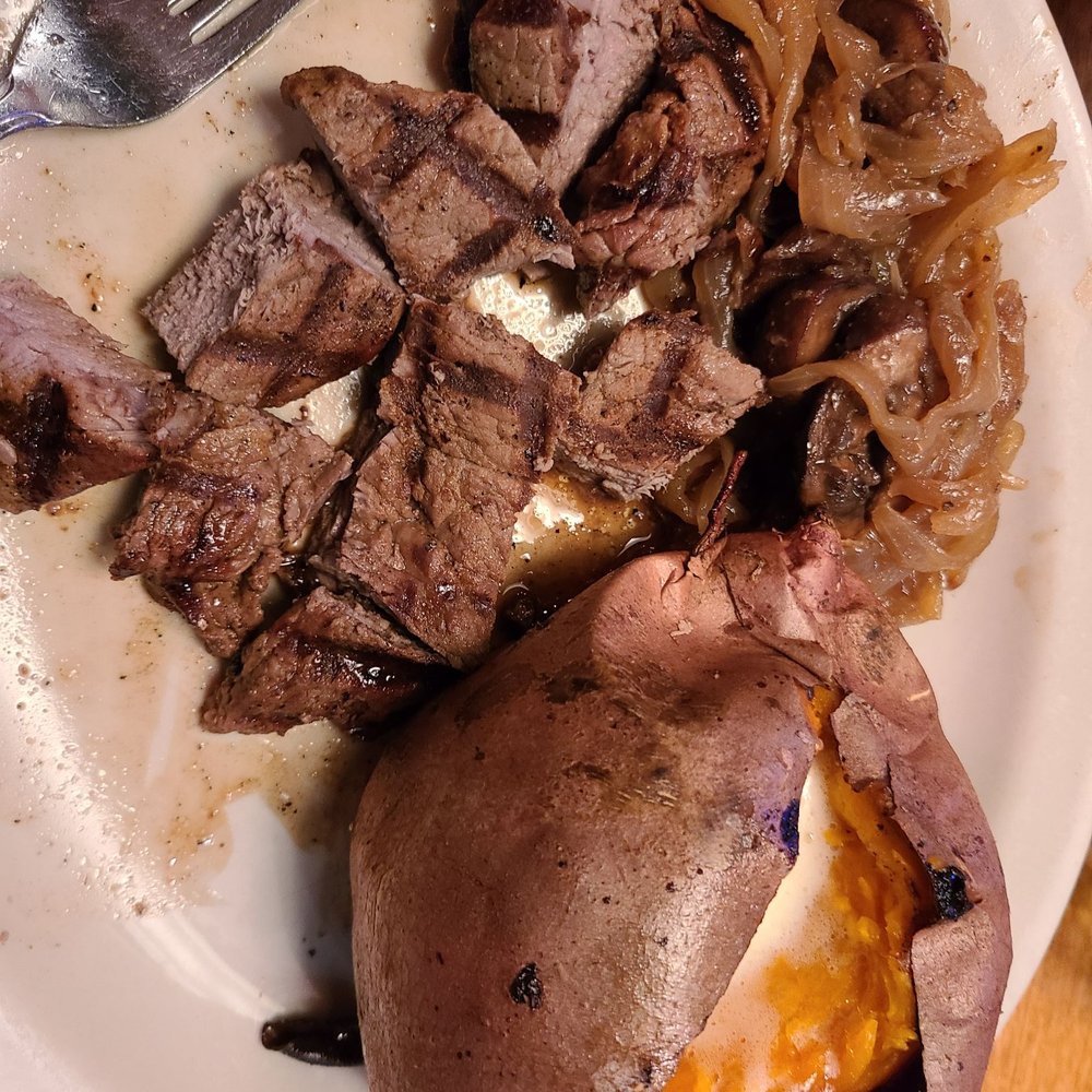 Texas Roadhouse - 8oz Sirloin steak and baked sweet potato - Steakhouses Near Me - Grove City, Ohio Texas Roadhouse - 8oz Sirloin steak and baked sweet potato - Steakhouses Near Me - Grove City, Ohio