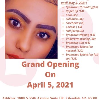 Paradise Eyebrows Threading - Paradise Eyebrows Threading is having a Grand Opening on April 5. Location: 7800 N 55th Avenue Suite 103, Glendale AZ 85301 - Waxing Near Me - Glendale, Arizona