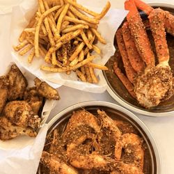 Cajun Crawfish Stop - Cajun Fries, Cajun Wings (6pcs), shrimp and snow crab