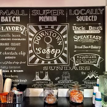 Downtown Scoop - a menu on a chalkboard - Ice Cream & Frozen Yogurt Near Me - Souderton, Pennsylvania