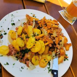 Walsumer Brauhaus Urfels - 300gr Rumpsteak mit frischen Pfifferlingen.