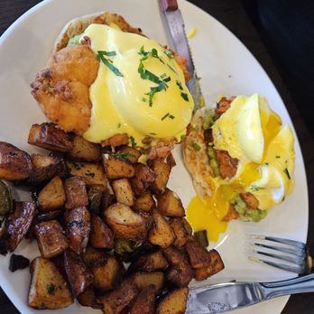 American Beauty Bistro - Eggs Benedict May 2024 - New American Near Me - Massapequa, New York