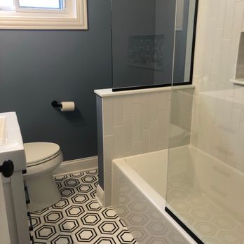 JST Remodeling - Torn down the wall at the end of the tub. Mario built a half wall. - General Contractors Near Me JST Remodeling - Torn down the wall at the end of the tub. Mario built a half wall. - General Contractors Near Me