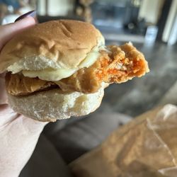 Krystal - Spicy Krystal chick I ordered with extra mayonnaise on mine