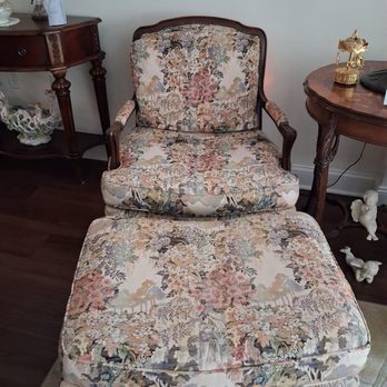 The Cave Antique and Vintage - Louie the xv chair with ottoman. Excellent shape - Used, Vintage & Consignment Near Me - Narberth, Pennsylvania The Cave Antique and Vintage - Louie the xv chair with ottoman. Excellent shape - Used, Vintage & Consignment Near Me - Narberth, Pennsylvania