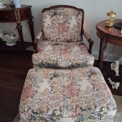 The Cave Antique and Vintage - Louie the xv chair with ottoman. Excellent shape