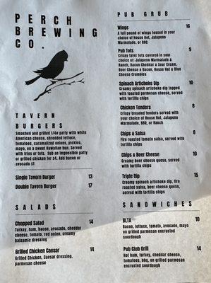 Menu photo 6 Perch Brewing Gilbert, AZ