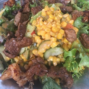 Whiptail Grill - Stuffed avocado salad, added beef and shrimp - Mexican Near Me - Springdale, Utah