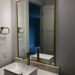 AllServices Frameless Glass Co - Gold / Brass Framed Mirror