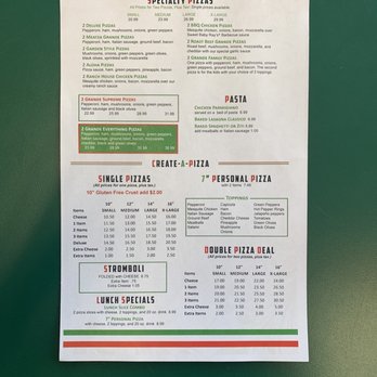 Pizzeria Grande - Menu 1 - Pizza Near Me - Rockford, Michigan Pizzeria Grande - Menu 1 - Pizza Near Me - Rockford, Michigan