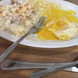 Almost finished eggs & biscuits w/gravy