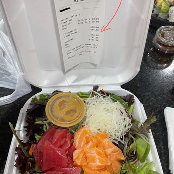 J Sushi Brea - Poke Salad order turned Sashimi salad - Japanese Near Me - Brea, California