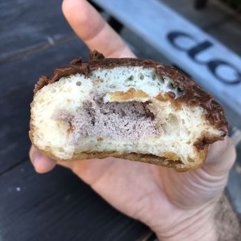 Doe Donuts - salted milk chocolate long john - Donuts Near Me - Portland, Oregon