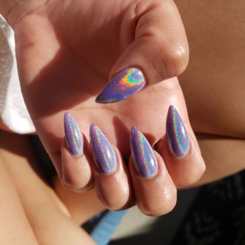 Star Nails - Chrome stiletto set - Nail Salons Near Me - San Marcos, California