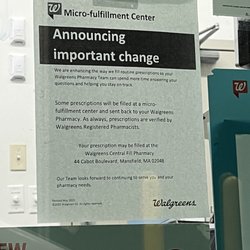 Walgreens - Notice in drive-through window