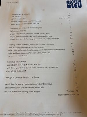Menu photo 1 Electric Bleu Los Angeles, CA
