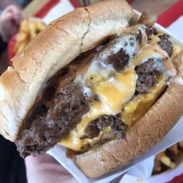 Double kingburger with cheese, bacon and onion straws. Damned fine burger! Double kingburger with cheese, bacon and onion straws. Damned fine burger!