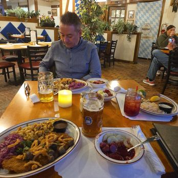 Helga's German Restaurant & Deli - Cucumber & Red Beet salad, with beautiful plates of schnitzel & 2 sides - German Near Me - Aurora, Colorado Helga's German Restaurant & Deli - Cucumber & Red Beet salad, with beautiful plates of schnitzel & 2 sides - German Near Me - Aurora, Colorado