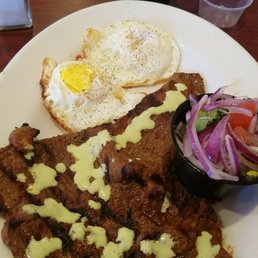 Steak, eggs & onion salad....yummm Steak, eggs & onion salad....yummm
