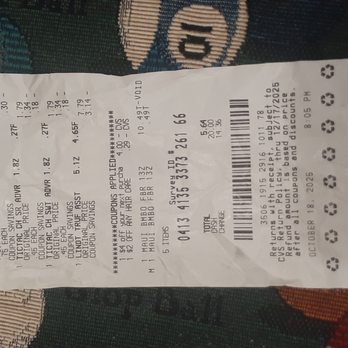 CVS Pharmacy - cvs rceipt dated 101825 checkout 8:05 p.m. - Drugstores Near Me - London, Ohio