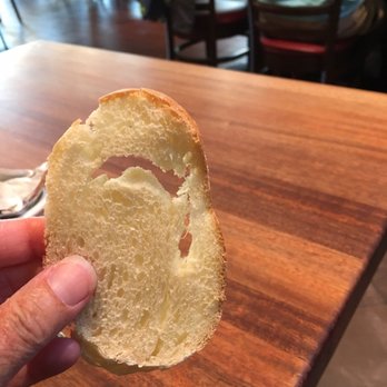 Tomatina - It took them more than 20 minutes for them to "toast" this piece of bread. Does it look toasted to you? - Italian Near Me - San Mateo, California Tomatina - It took them more than 20 minutes for them to "toast" this piece of bread. Does it look toasted to you? - Italian Near Me - San Mateo, California