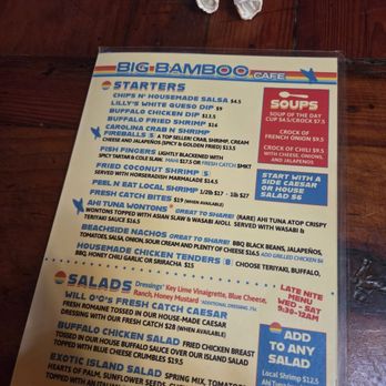 Big Bamboo Cafe - Menu 8/2025 - American Near Me - Hilton Head Island, South Carolina Big Bamboo Cafe - Menu 8/2025 - American Near Me - Hilton Head Island, South Carolina