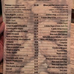 Le Vieux Dublin Pub & Restaurant - Menu August 2024