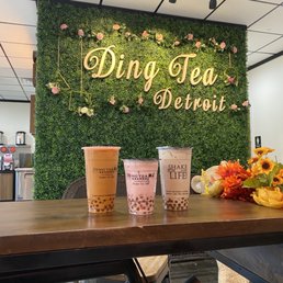 Thai milk tea, strawberry milk tea, and honey milk tea