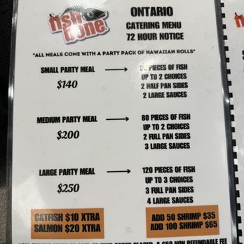Fishbone Seafood - Party meal menu - Seafood Near Me - Ontario, California