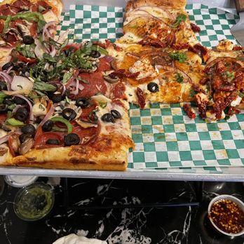 Pizzasaurus Rex - Half combo, half potato pizza w a few pieces missing... but, it's bomb!!! - Pizza Near Me - Sacramento, California Pizzasaurus Rex - Half combo, half potato pizza w a few pieces missing... but, it's bomb!!! - Pizza Near Me - Sacramento, California