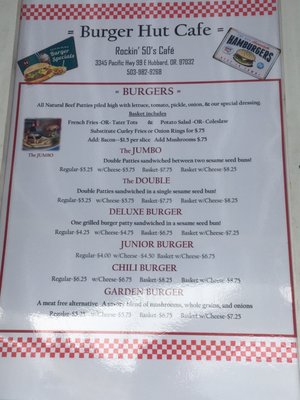 Menu photo 2 Burger Hut Hubbard, OR