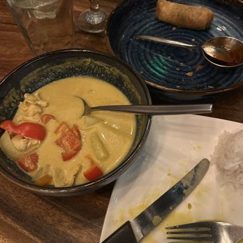 Ben Thai Cafe - Tasty Yellow Curry & Rice and Fried Veggie Rolls, forgot to take the shot before we started to eat, lol! Always a local favorite! - Thai Near Me - San Francisco, California Ben Thai Cafe - Tasty Yellow Curry & Rice and Fried Veggie Rolls, forgot to take the shot before we started to eat, lol! Always a local favorite! - Thai Near Me - San Francisco, California