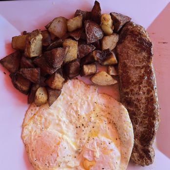George's Cafe - New York steak and eggs with home potatoes. - Breakfast & Brunch Near Me - West Covina, California