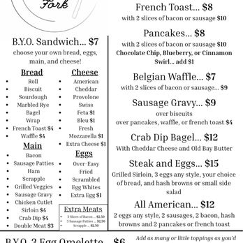 The Forgetful Fork - All Day Breakfast Menu - Comfort Food Near Me - North East, Maryland