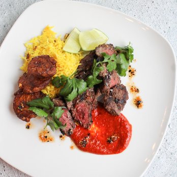 Bethany's Table - Hanger Steak with Fried Plantains and Saffron Rice - New American Near Me - Portland, Oregon Bethany's Table - Hanger Steak with Fried Plantains and Saffron Rice - New American Near Me - Portland, Oregon