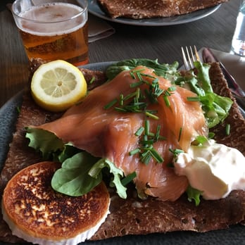 Framboise - Bjorn crepe/galette with smoked salmon, arugala and goat cheese - Creperies Near Me - Paris, 75 Framboise - Bjorn crepe/galette with smoked salmon, arugala and goat cheese - Creperies Near Me - Paris, 75