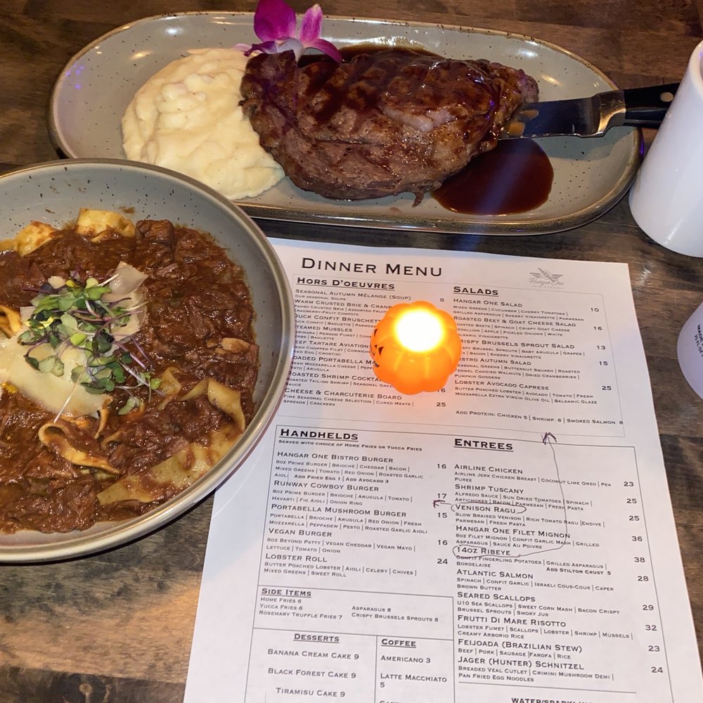 Hangar One Bistro Eatery & Bar - Venison ragu and ribeye. - New American Near Me - St. Augustine, Florida Hangar One Bistro Eatery & Bar - Venison ragu and ribeye. - New American Near Me - St. Augustine, Florida