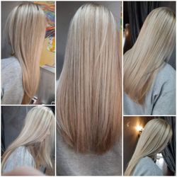 Fusion Hair Extensions by Linda hay/Hair Haze - Color and extensions one pack a bohyme hair. Linda hay